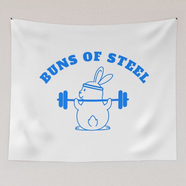 Item preview, Buns of Steel White - Funny Gym designed and sold by GymWearDepot.