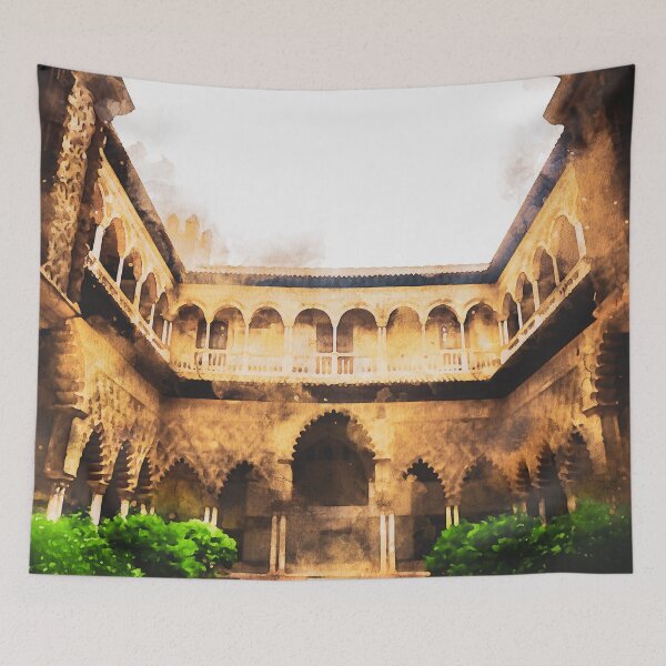 Item preview, The Royal Alcazars of Seville, Watercolor designed and sold by AM FineArtPrints.