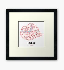 London Heart – hand drawn map of central London Framed Print