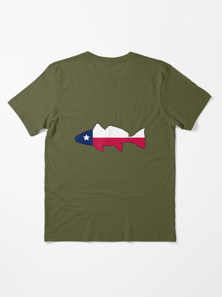 Texas Redfish Fishing Texas Red Drum Fishing Texas Flag Essential T-Shirt  for Sale by anitaruthp