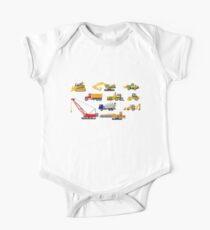 Construction Vehicles - The Kids' Picture Show - 8-Bit One Piece - Short Sleeve