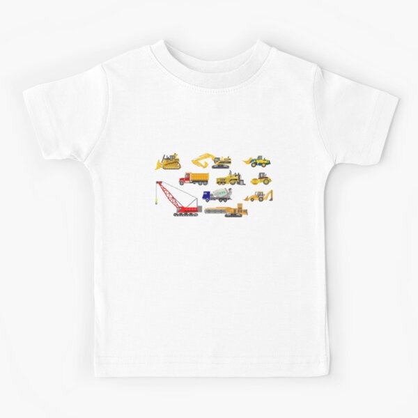 SUPFANS Toddler Boys 3-Pack Long Sleeve Excavator T-Shirt 100% Cotton  Police Car Shirt (Set-E, 3T)