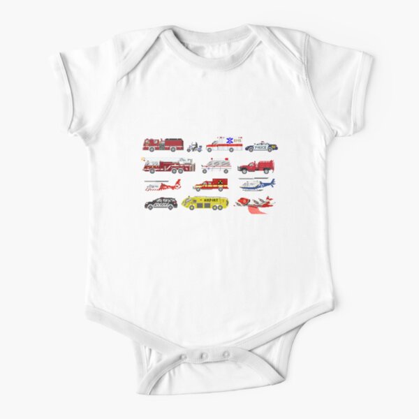 Emergency Vehicles - The Kids' Picture Show Short Sleeve Baby One-Piece