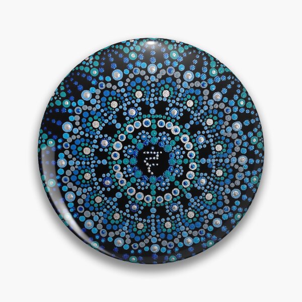 Item preview, Blue Throat Chakra hand painted dot mandala designed and sold by Joanne Emery.