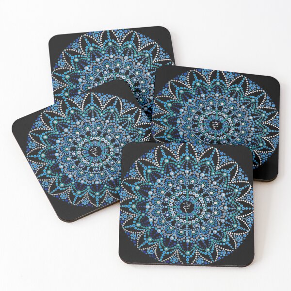 Item preview, Blue Throat Chakra hand painted dot mandala designed and sold by Joanne Emery.