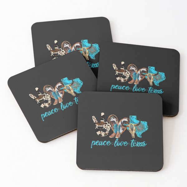 Item preview, Turquoise Cowboy Boots Bull Skull Peace Love Texas Cowgirl designed and sold by anitaruthp.