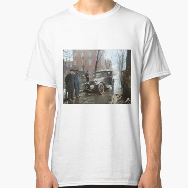 Auto Wreck in Washington DC, 1921. Colorized Classic T-Shirt