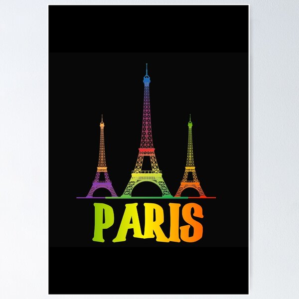 Item preview, Eiffel tower and Paris in  colorful shades- Addicted to Paris designed and sold by samArtline.