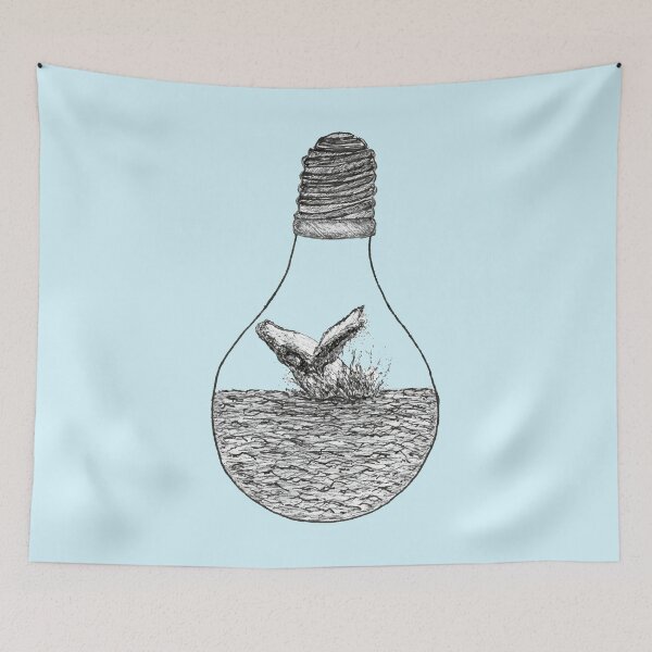 Item preview, 'Whale-bulb' - Hand Drawn Ink Design designed and sold by TaltalimDesign.
