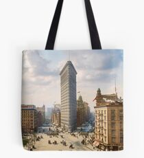 Flat Iron in New York City, ca 1903 colorized Tote Bag