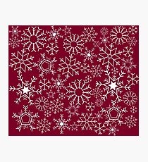 Burgundry snowflakes Photographic Print