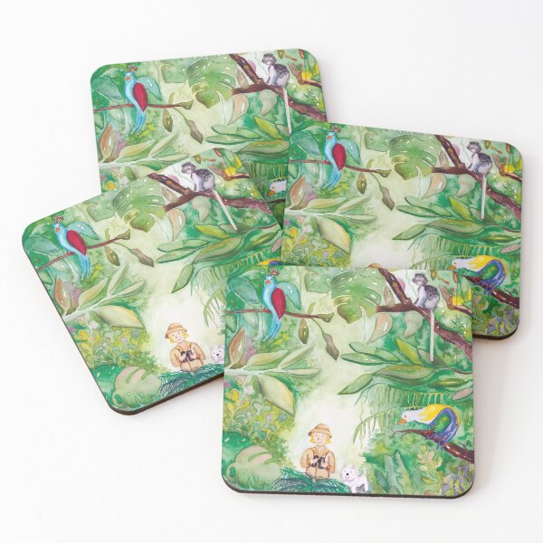 Item preview, Girl exploring the jungle watercolor art designed and sold by MyLittlTeahouse.