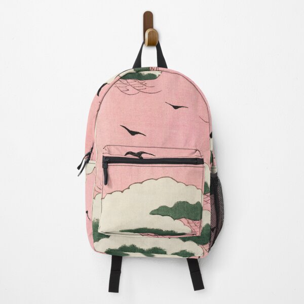 Item preview, Pink sky illustration from Bijutsu Sekai (1893-1896) by Watanabe Seitei, a prominent Kacho-ga artist designed and sold by LenaShines.