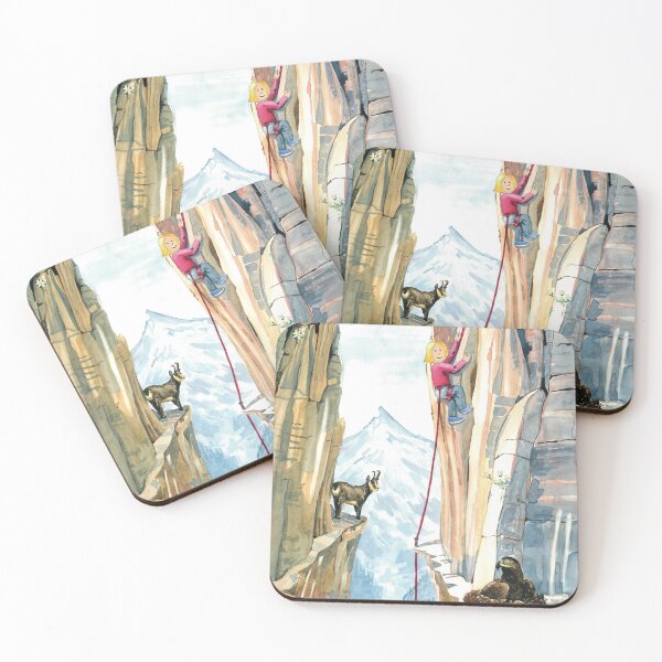 Item preview, Mountain Climber Girl with vulture and mountain goat designed and sold by MyLittlTeahouse.