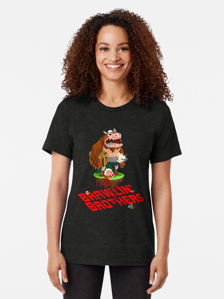 Alternate view of Brawling Brothers - ManBearPig Tri-blend T-Shirt