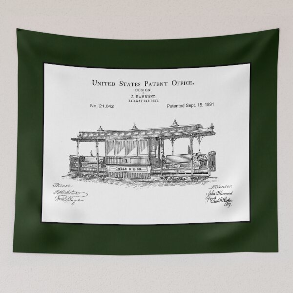 Item preview, TRAIN LOCOMOTIVE; Vintage Streetcar Patent Print designed and sold by posterbobs.