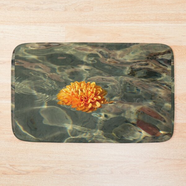 Item preview, Floating Sunshine - a Vivid Orange Chrysanthemum in Silken Fountain Reflections designed and sold by Georgia Mizuleva.