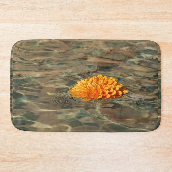 Item preview, Floating Sunshine - a Vivid Orange Chrysanthemum in Velvety Fountain Reflections designed and sold by Georgia Mizuleva.