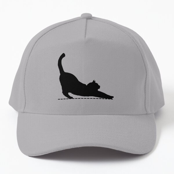 Black Cat Stretching Baseball Cap