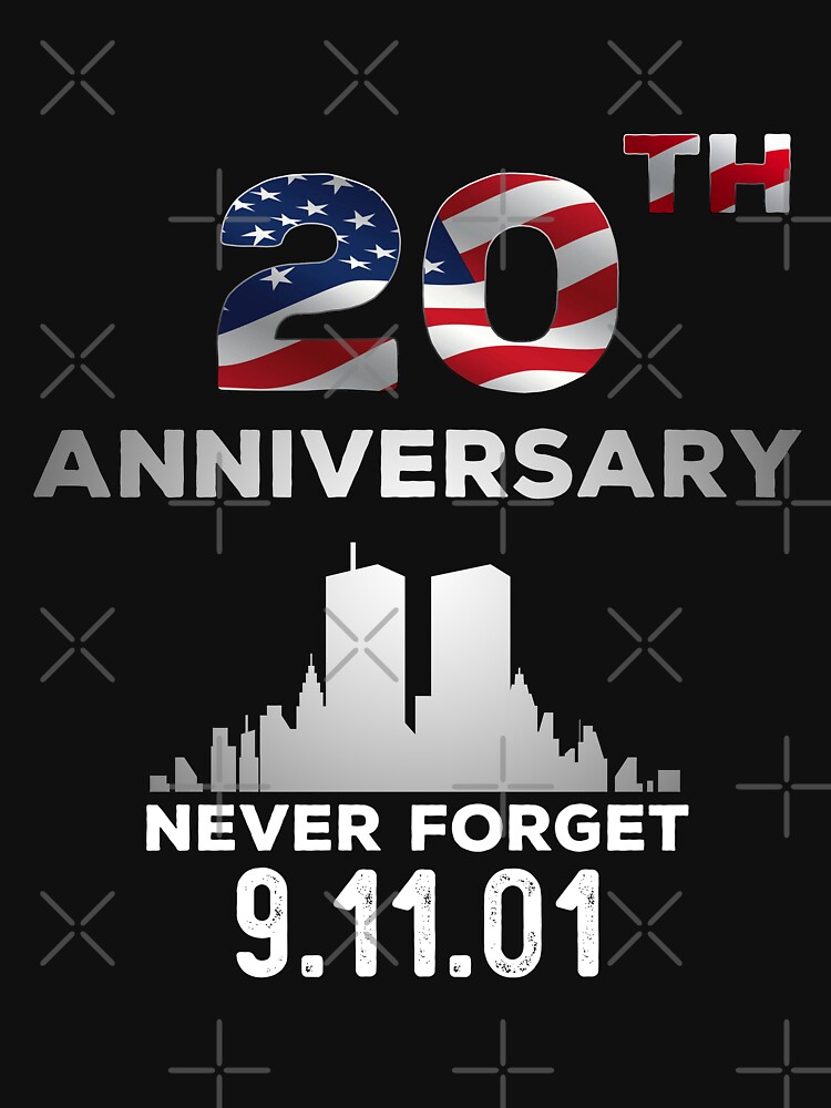 CubeBik Fdny Never Forget 9/11 20th Anniversary T-Shirt - 9/11 Memorial Print on Back T-Shirt