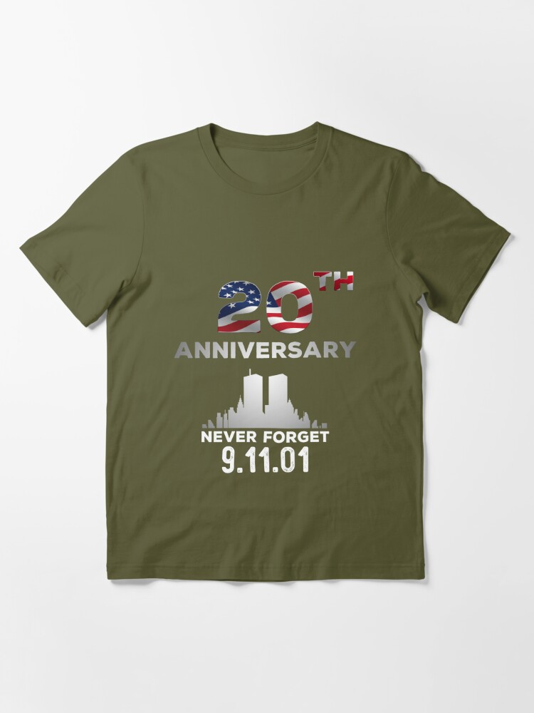 CubeBik Fdny Never Forget 9/11 20th Anniversary T-Shirt - 9/11 Memorial Print on Back T-Shirt