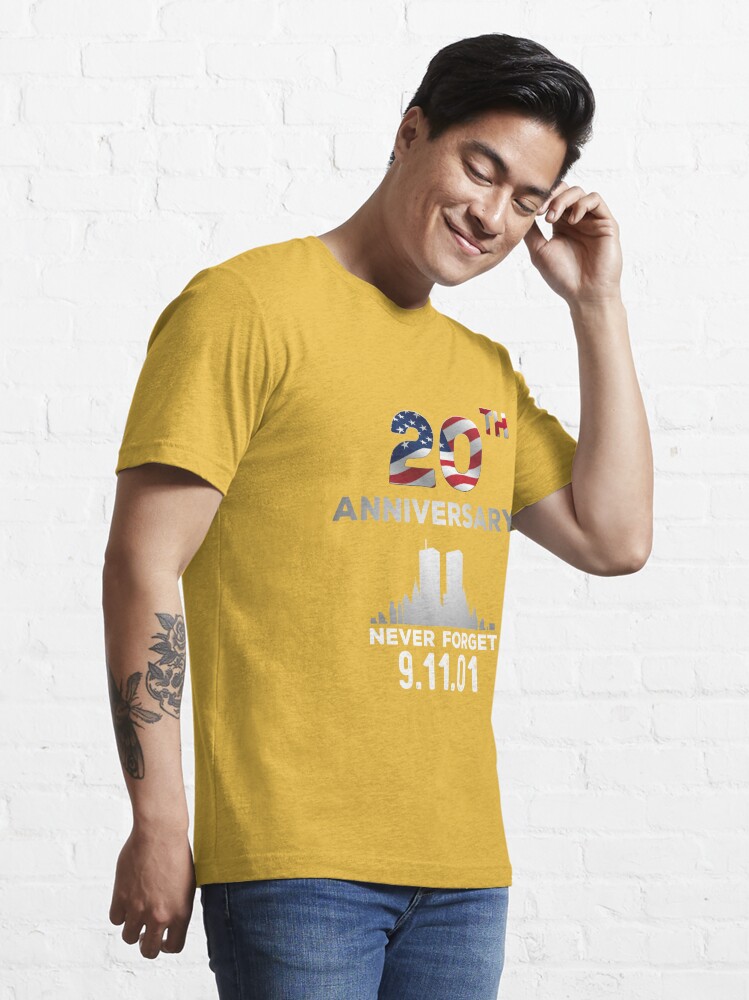 CubeBik Fdny Never Forget 9/11 20th Anniversary T-Shirt - 9/11 Memorial Print on Back T-Shirt
