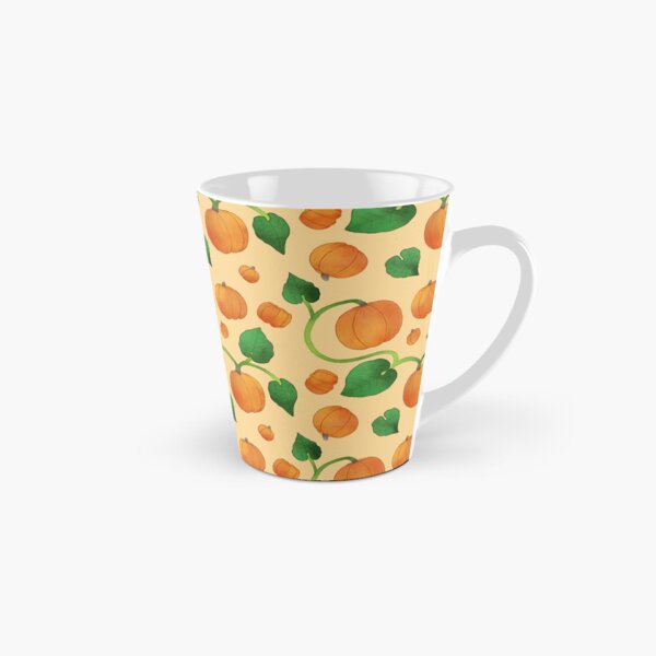 Autumnal Pumpkin Vegetable Pattern in Orange Tall Mug