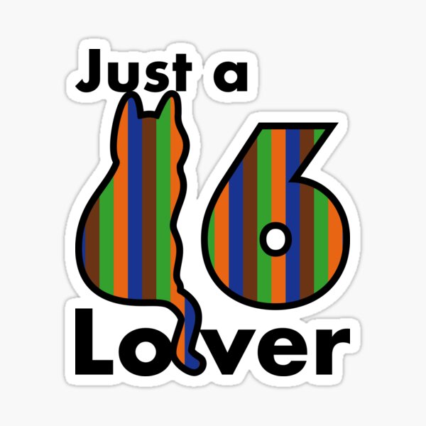 Just a Cat 6 Lover Stripes Edition Sticker