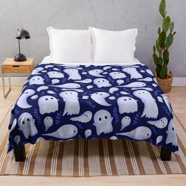 Item preview, Cute Blue Halloween Ghost Pattern designed and sold by Sasha Stowe.