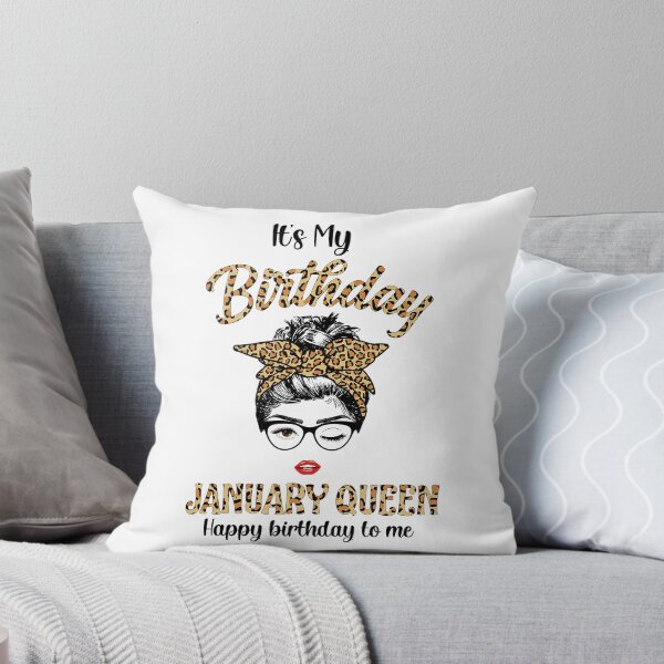 Item preview, January Birthday Girl Queen Messy Bun Its My Birthday Leopard designed and sold by Kayla Alice Mooney.