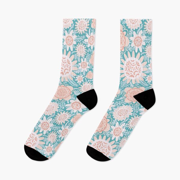 Item preview, Pastel Fields of Pretty Daisies - Peach And Teal designed and sold by Squarebird.