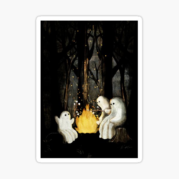 Marshmallows and ghost stories Sticker