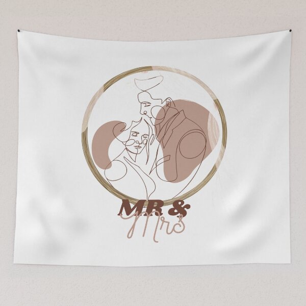 Item preview, Mr & Mrs line-art designed and sold by craftduck.