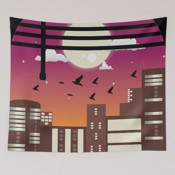 Item preview, Beautiful Moon in dream city designed and sold by CrrHen1.