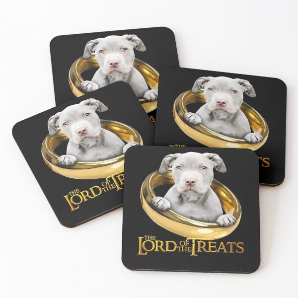 Item preview, Lord of the Treats - Funny white pit bull puppy designed and sold by BrainlabStudios.