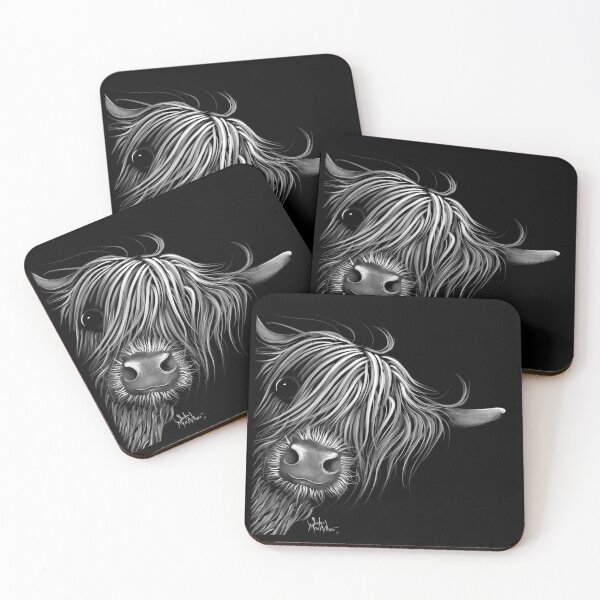 Item preview, HiGHLaND CoW PRiNT SCoTTiSH ' SuGaR LuMP B&W ' BY SHiRLeY MacARTHuR designed and sold by Shirley MacArthur Art.
