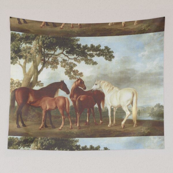Item preview, Horses in a field by a tree by George Stubbs designed and sold by Vintage Designs +.