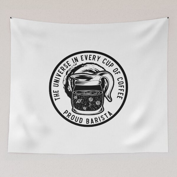 Item preview, The Universe In Every Cup Of Coffee, Proud Barista, Black Badge designed and sold by anghelapparel.