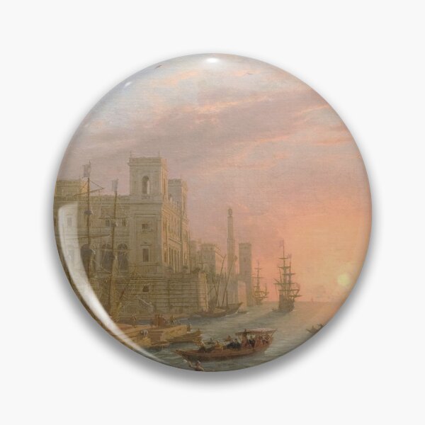Item preview, Seaport at sunset - Claude Lorrain painting from 1639 designed and sold by Vintage Designs +.