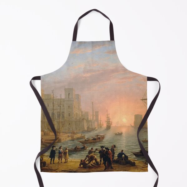 Item preview, Seaport at sunset - Claude Lorrain painting from 1639 designed and sold by Vintage Designs +.