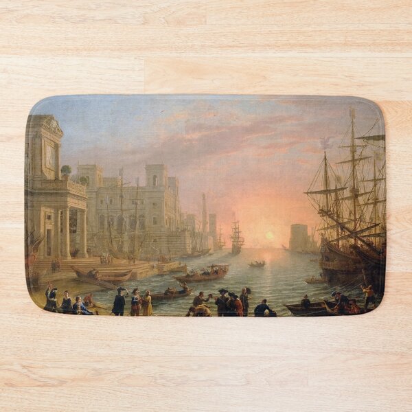 Item preview, Seaport at sunset - Claude Lorrain painting from 1639 designed and sold by Vintage Designs +.