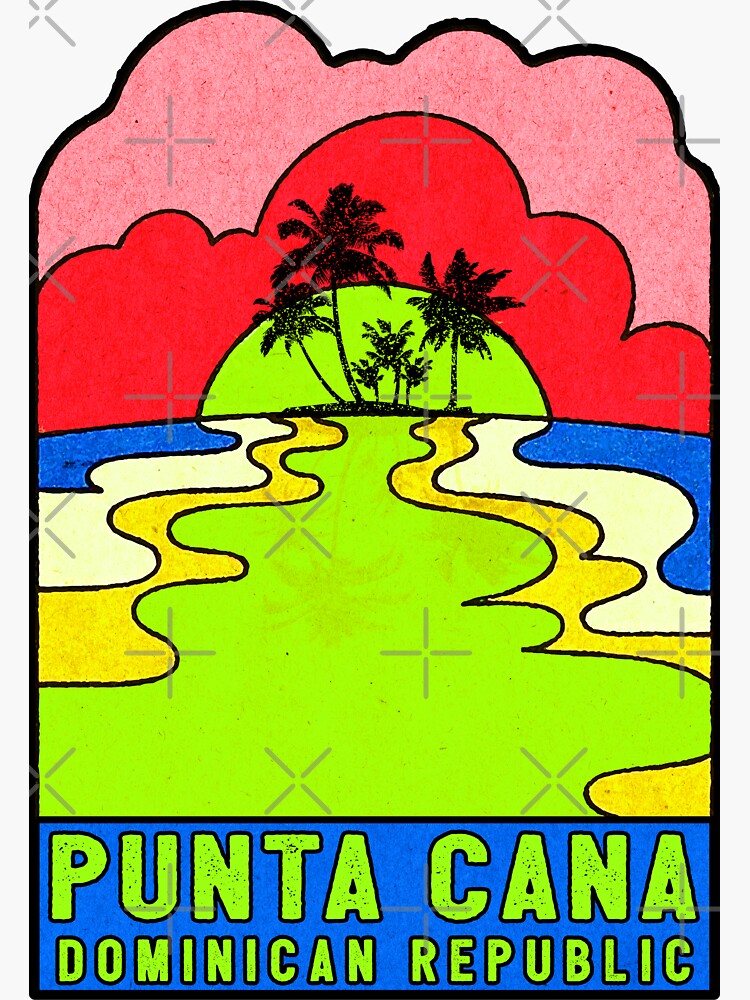 Punta Cana Dominican Republic Groovy Sunset 70's Hippie Hippy Vintage |  Sticker