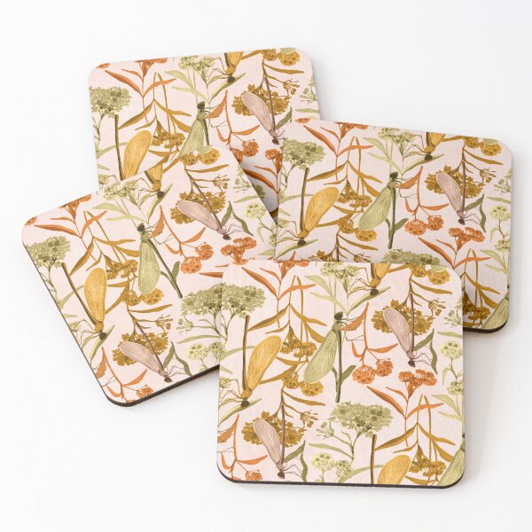 Item preview, Swamp Milkweed and Dragonflies in Dusky Hues  designed and sold by Perrin Le Feuvre.