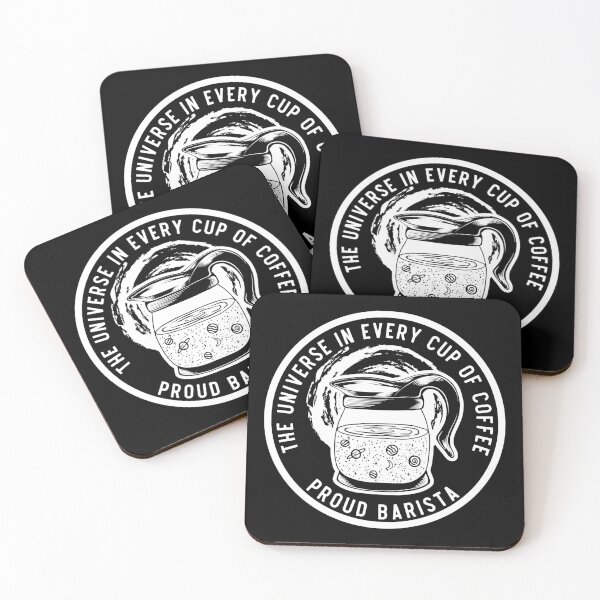 Item preview, The Universe In Every Cup Of Coffee, Proud Barista, White Badge designed and sold by anghelapparel.