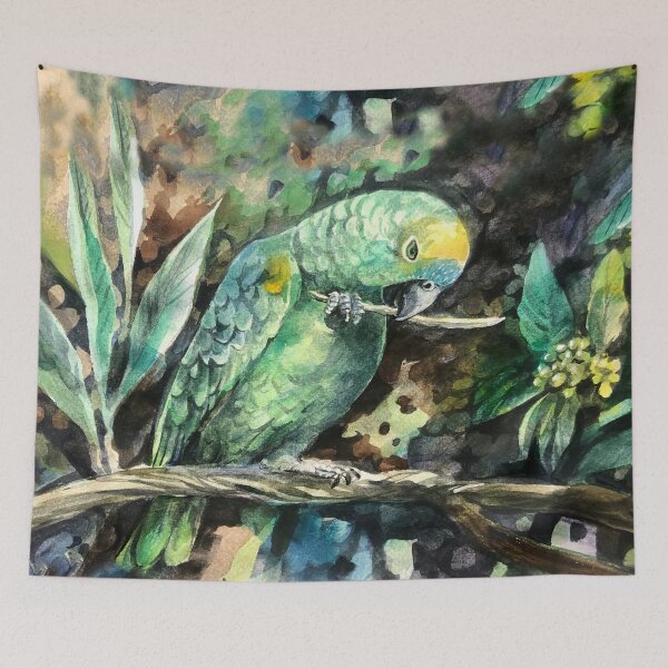 Item preview, Blue fronted amazon parrot designed and sold by Lemontreeart63.