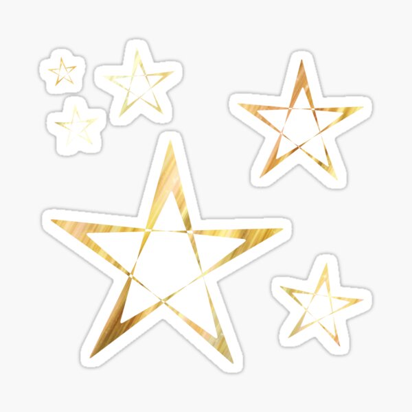 Golden Stars Print on Red Sticker
