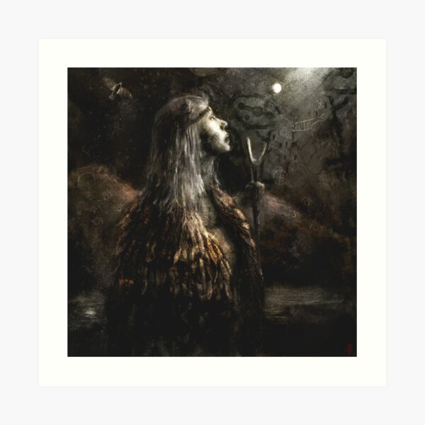 Völva - Song carrier, vessel of ancestral wisdom and knowledge... Art Print
