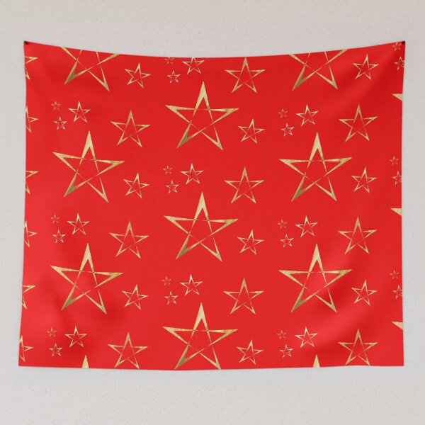 Item preview, Golden Stars Print on Red designed and sold by Carrie Potter.