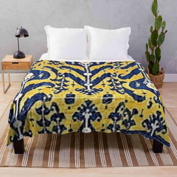 Item preview, Árbol de granada dorado y azul, estampado Beauty of Ikat designed and sold by LeFabriqueOuz.