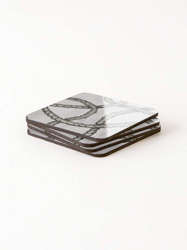 Thumbnail 4 of 5, Coasters (Set of 4), 'Tangled Ropes' - Hand Drawn Ink Design designed and sold by TaltalimDesign.